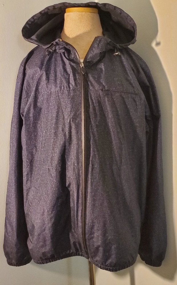 Mens MarcAnthony Med Hooded Black Charcoal Jacket